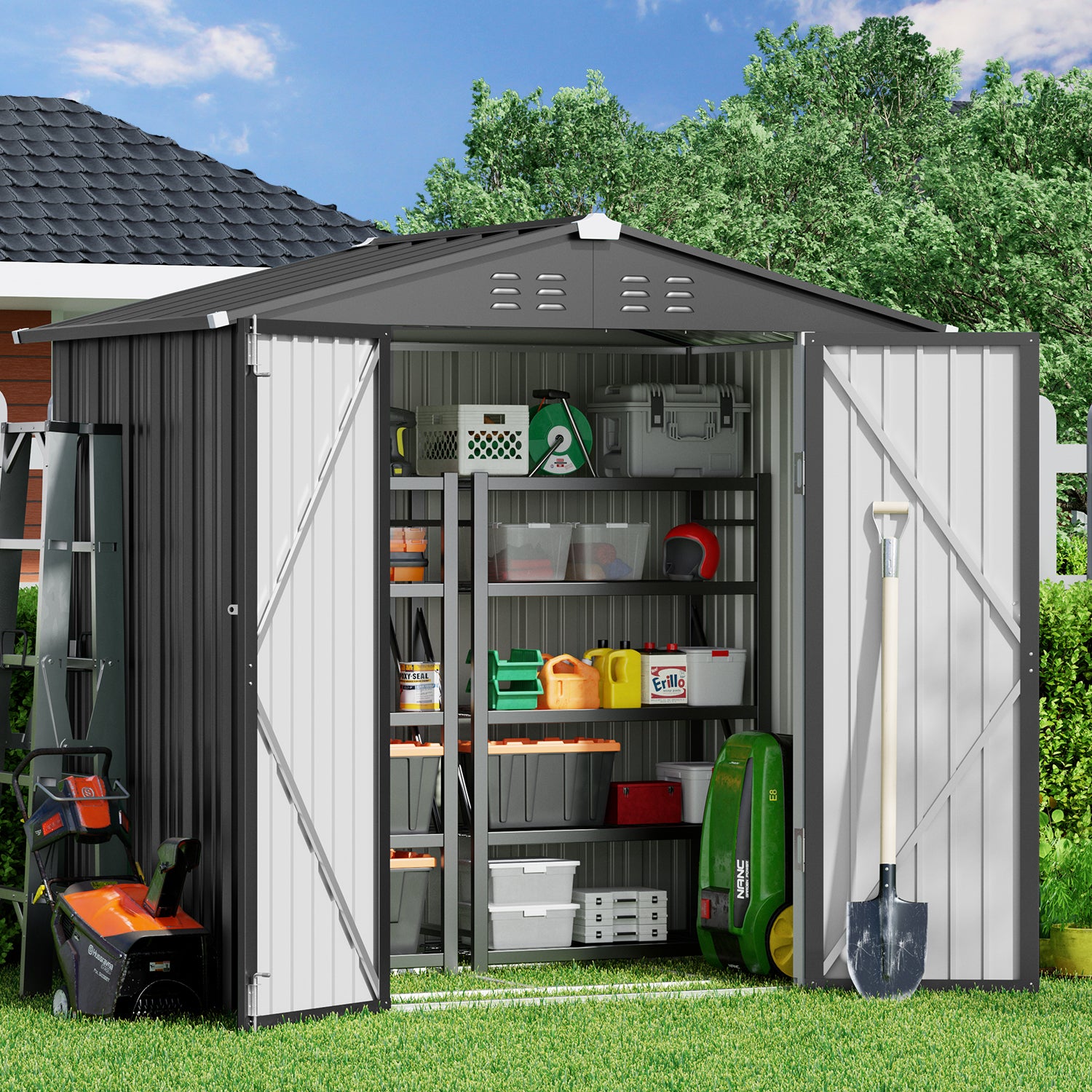 Gizoon CC11 Outdoor Storage Shed With Double Lockable Doors.