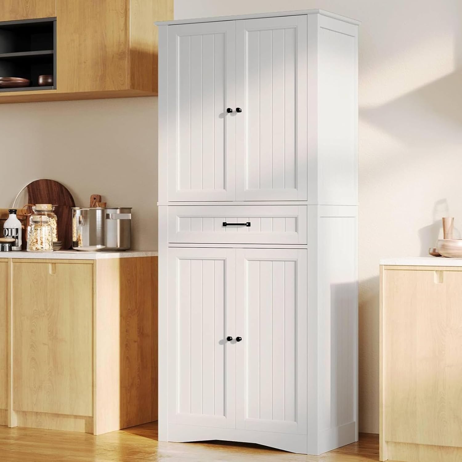 Gizoon AP16 71" Kitchen Pantry Storage Cabinet with Doors and Shelves