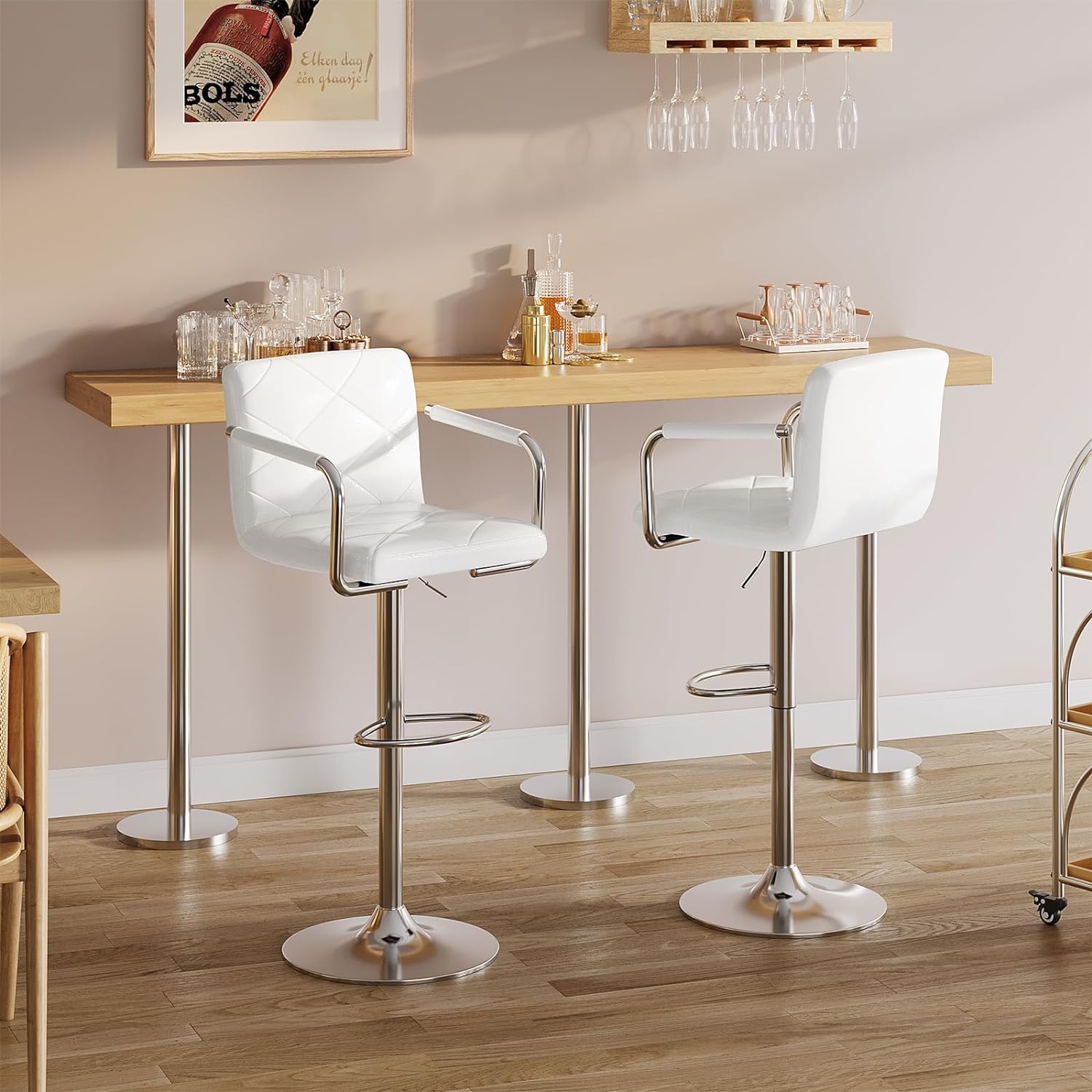 Gizoon TB10 Adjustable Counter Bar Chairs Set for 2