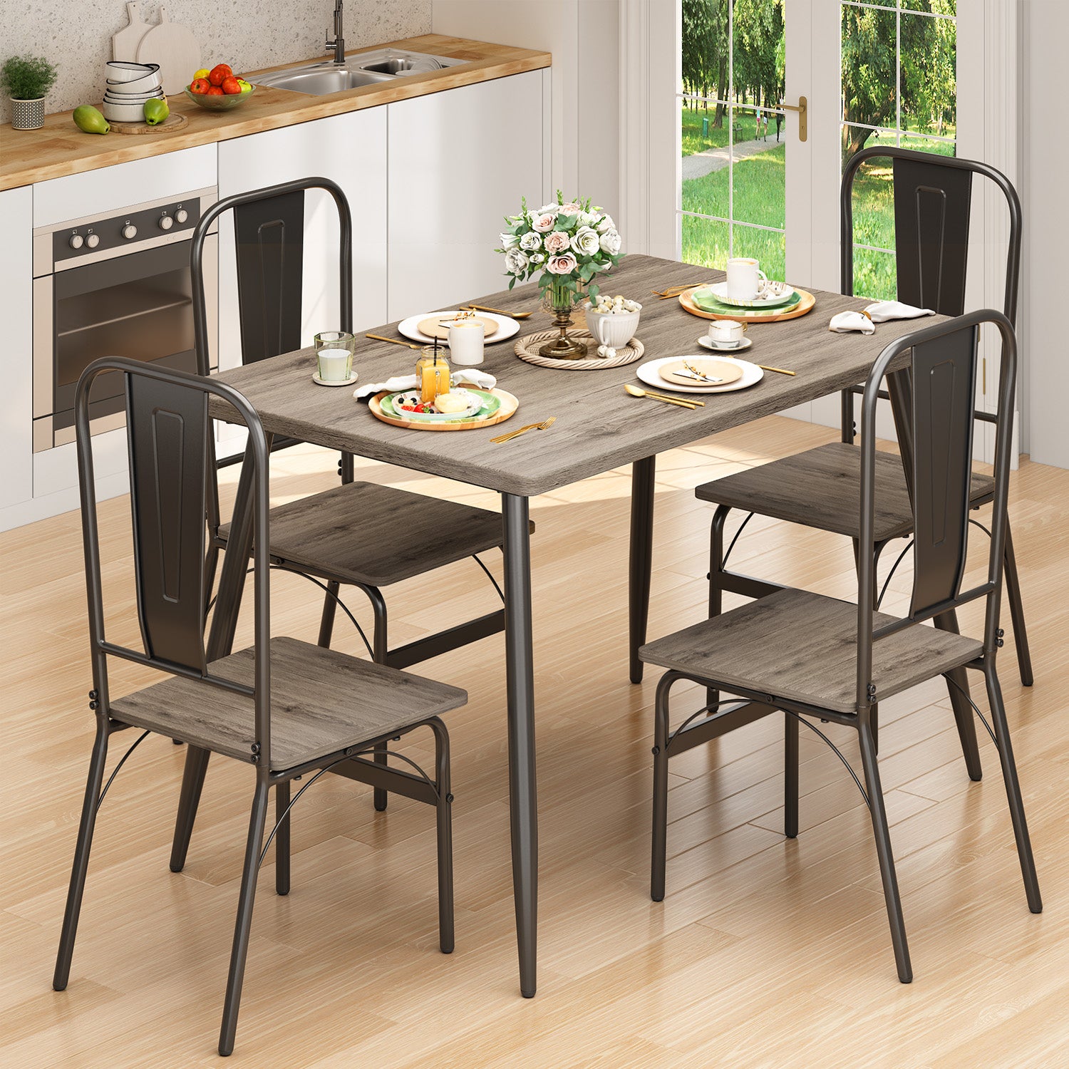 Gizoon TB46 Dining Table Set for 2 / 4 with 1.2" Thick Board