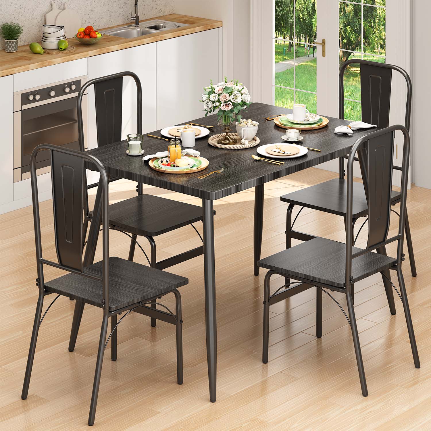 Gizoon TB46 Dining Table Set for 2 / 4 with 1.2" Thick Board