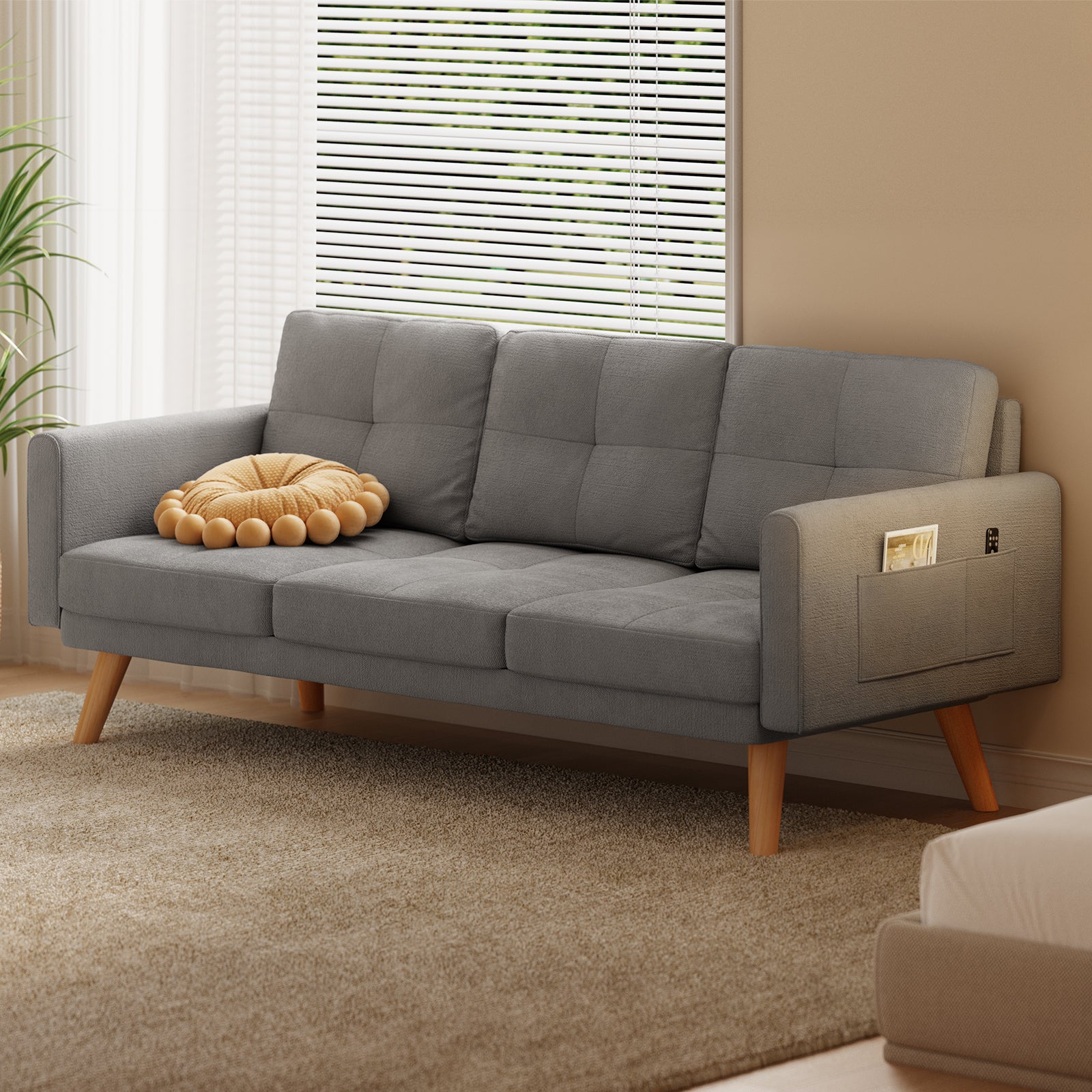 Gizoon AR80 67” Sofa Couch with Soft Armrest for Living Room and Small Spaces