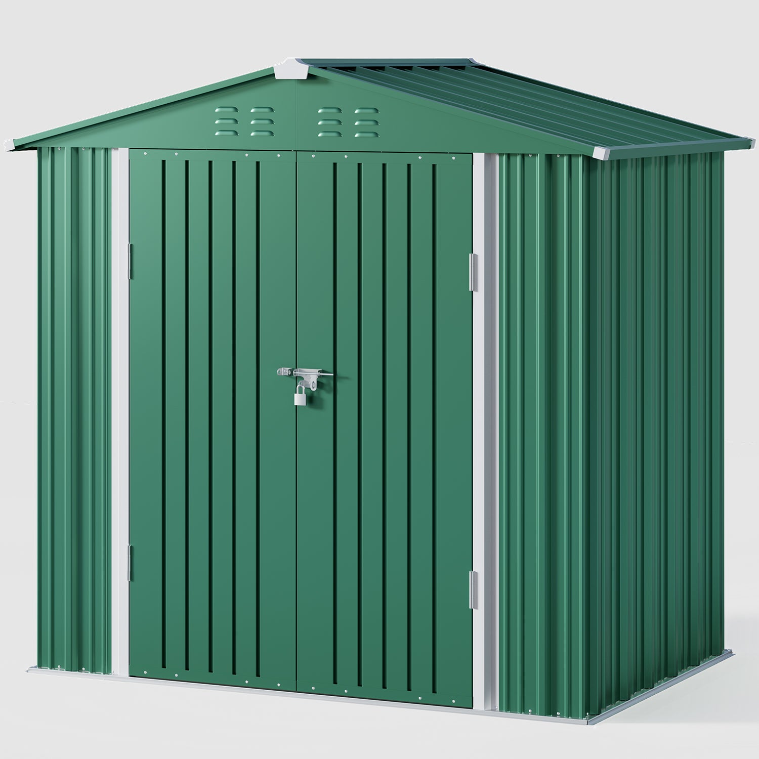 Gizoon CC11 Outdoor Storage Shed with Metal Base Frame and Double Lockable Doors